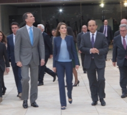 Sus Altezas Reales los Príncipes de Asturias a su llegada al Castillo de la Luz